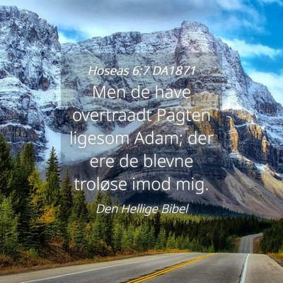 Picture 04 - Hoseas 6:7 DA1871 - Men de have overtraadt Pagten ligesom Adam; der - Bible Verse Picture