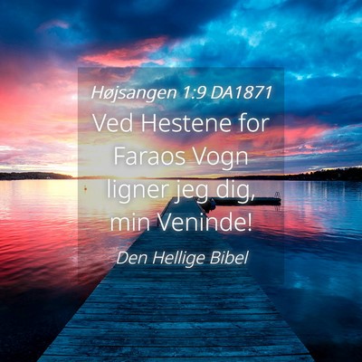 Picture 04 - Højsangen 1:9 DA1871 - Ved Hestene for Faraos Vogn ligner jeg dig, min - Bible Verse Picture