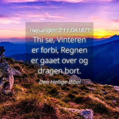 Picture 04 - Højsangen 2:11 DA1871 - Thi se, Vinteren er forbi, Regnen er gaaet over - Bible Verse Picture