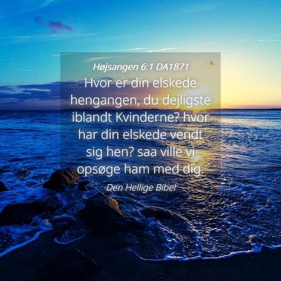 Picture 04 - Højsangen 6:1 DA1871 - Hvor er din elskede hengangen, du dejligste - Bible Verse Picture