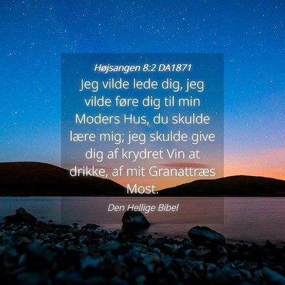 Picture 04 - Højsangen 8:2 DA1871 - Jeg vilde lede dig, jeg vilde føre dig til min - Bible Verse Picture