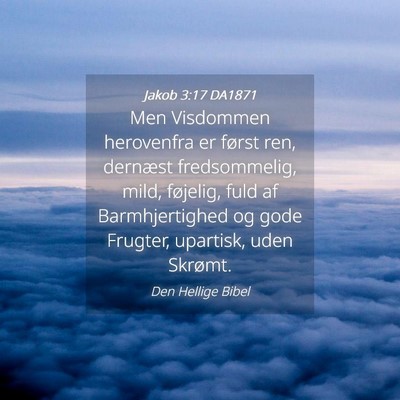 Picture 04 - Jakob 3:17 DA1871 - Men Visdommen herovenfra er først ren, dernæst - Bible Verse Picture