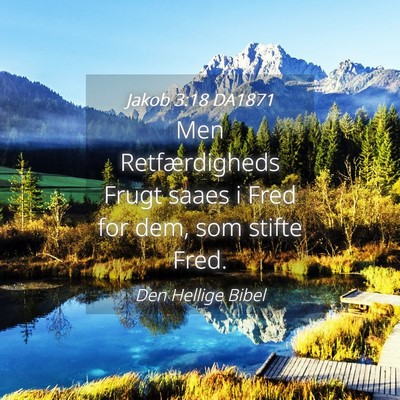 Picture 04 - Jakob 3:18 DA1871 - Men Retfærdigheds Frugt saaes i Fred for dem, - Bible Verse Picture