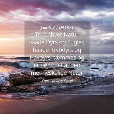 Picture 04 - Jakob 3:7 DA1871 - Thi enhver Natur, baade Dyrs og Fugles, baade - Bible Verse Picture