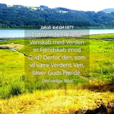 Picture 04 - Jakob 4:4 DA1871 - I utro! vide I ikke, at Venskab med Verden er - Bible Verse Picture