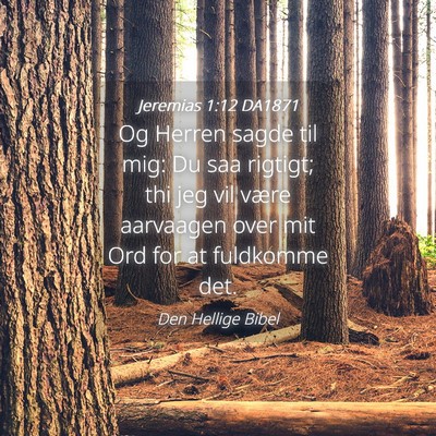 Picture 04 - Jeremias 1:12 DA1871 - Og Herren sagde til mig: Du saa rigtigt; thi jeg - Bible Verse Picture
