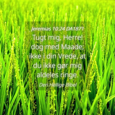 Picture 04 - Jeremias 10:24 DA1871 - Tugt mig, Herre! dog med Maade; ikke i din Vrede, - Bible Verse Picture
