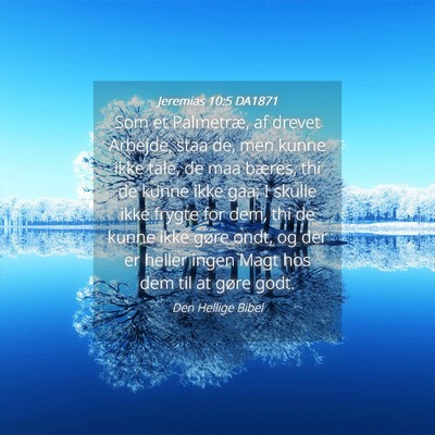 Picture 04 - Jeremias 10:5 DA1871 - Som et Palmetræ, af drevet Arbejde, staa de, men - Bible Verse Picture