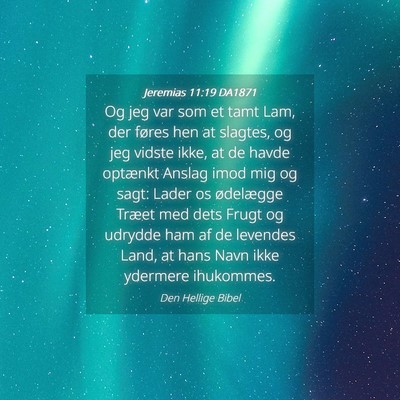 Picture 04 - Jeremias 11:19 DA1871 - Og jeg var som et tamt Lam, der føres hen at - Bible Verse Picture