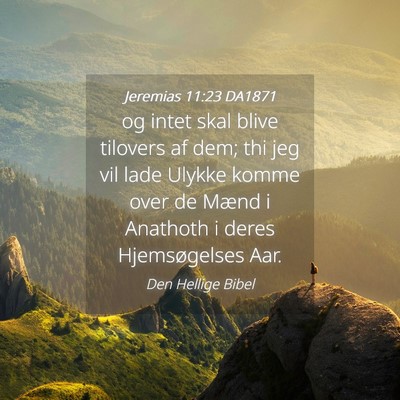 Picture 04 - Jeremias 11:23 DA1871 - og intet skal blive tilovers af dem; thi jeg vil - Bible Verse Picture