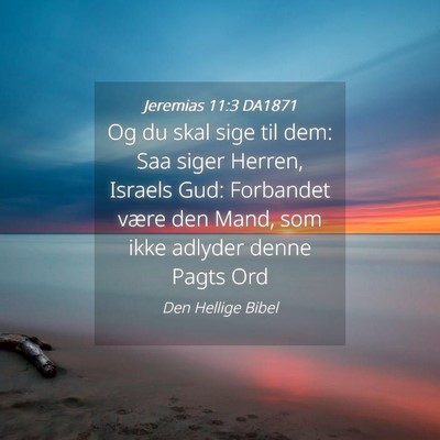 Picture 04 - Jeremias 11:3 DA1871 - Og du skal sige til dem: Saa siger Herren, - Bible Verse Picture