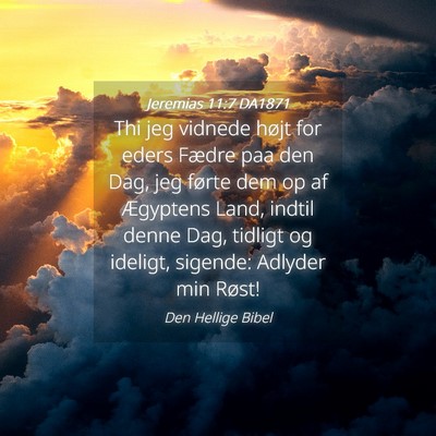 Picture 04 - Jeremias 11:7 DA1871 - Thi jeg vidnede højt for eders Fædre paa den - Bible Verse Picture