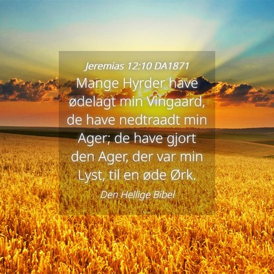 Picture 04 - Jeremias 12:10 DA1871 - Mange Hyrder have ødelagt min Vingaard, de have - Bible Verse Picture