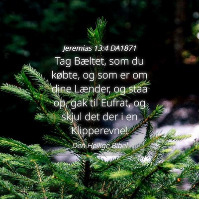 Picture 04 - Jeremias 13:4 DA1871 - Tag Bæltet, som du købte, og som er om dine - Bible Verse Picture