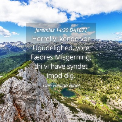 Picture 04 - Jeremias 14:20 DA1871 - Herre! vi kende vor Ugudelighed, vore Fædres - Bible Verse Picture