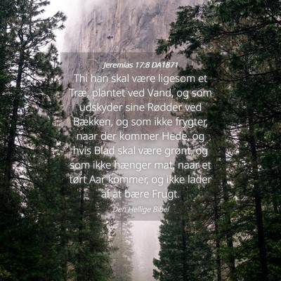 Picture 04 - Jeremias 17:8 DA1871 - Thi han skal være ligesom et Træ, plantet ved - Bible Verse Picture