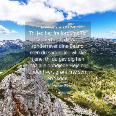 Picture 04 - Jeremias 2:20 DA1871 - Thi jeg har fra fordums Tid sønderbrudt dit Aag, - Bible Verse Picture