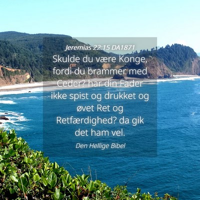 Picture 04 - Jeremias 22:15 DA1871 - Skulde du være Konge, fordi du brammer med - Bible Verse Picture