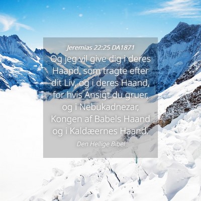 Picture 04 - Jeremias 22:25 DA1871 - Og jeg vil give dig i deres Haand, som tragte - Bible Verse Picture