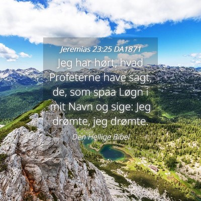 Picture 04 - Jeremias 23:25 DA1871 - Jeg har hørt, hvad Profeterne have sagt, de, som - Bible Verse Picture