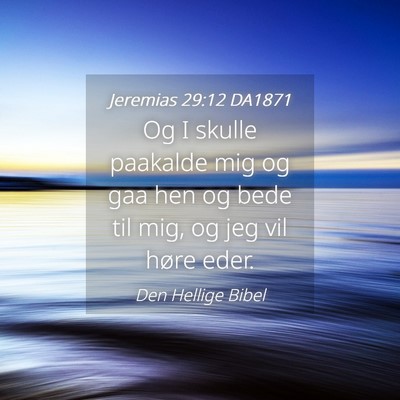 Picture 04 - Jeremias 29:12 DA1871 - Og I skulle paakalde mig og gaa hen og bede til - Bible Verse Picture