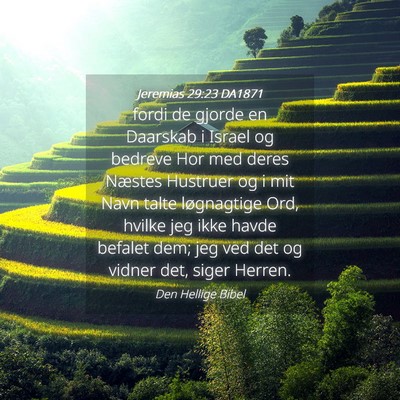 Picture 04 - Jeremias 29:23 DA1871 - fordi de gjorde en Daarskab i Israel og bedreve - Bible Verse Picture