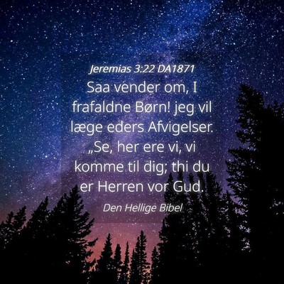 Picture 04 - Jeremias 3:22 DA1871 - Saa vender om, I frafaldne Børn! jeg vil læge - Bible Verse Picture