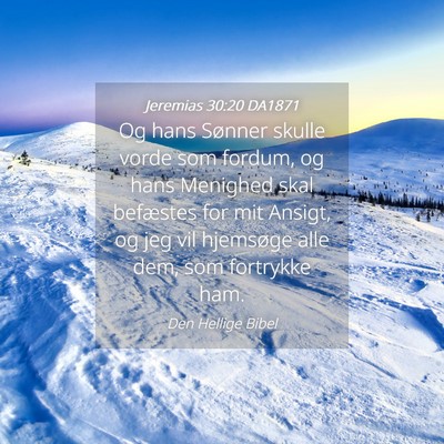 Picture 04 - Jeremias 30:20 DA1871 - Og hans Sønner skulle vorde som fordum, og hans - Bible Verse Picture