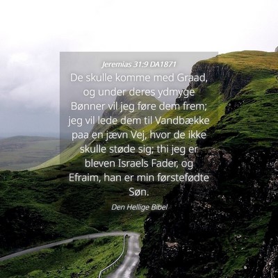 Picture 04 - Jeremias 31:9 DA1871 - De skulle komme med Graad, og under deres ydmyge - Bible Verse Picture
