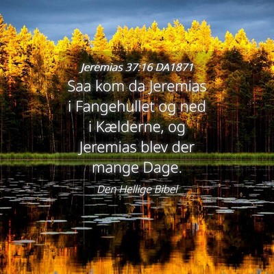 Picture 04 - Jeremias 37:16 DA1871 - Saa kom da Jeremias i Fangehullet og ned i - Bible Verse Picture