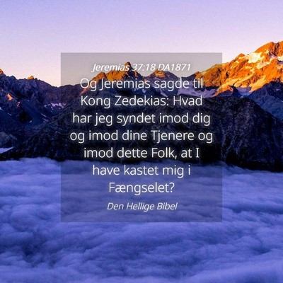 Picture 04 - Jeremias 37:18 DA1871 - Og Jeremias sagde til Kong Zedekias: Hvad har jeg - Bible Verse Picture