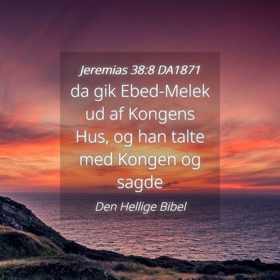 Picture 04 - Jeremias 38:8 DA1871 - da gik Ebed-Melek ud af Kongens Hus, og han talte - Bible Verse Picture