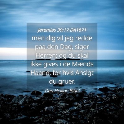 Picture 04 - Jeremias 39:17 DA1871 - men dig vil jeg redde paa den Dag, siger Herren; - Bible Verse Picture