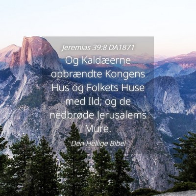 Picture 04 - Jeremias 39:8 DA1871 - Og Kaldæerne opbrændte Kongens Hus og Folkets - Bible Verse Picture