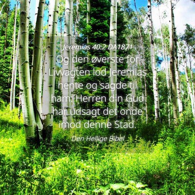 Picture 04 - Jeremias 40:2 DA1871 - Og den øverste for Livvagten lod Jeremias hente - Bible Verse Picture