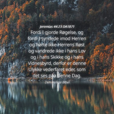 Picture 04 - Jeremias 44:23 DA1871 - Fordi I gjorde Røgelse, og fordi I syndede imod - Bible Verse Picture