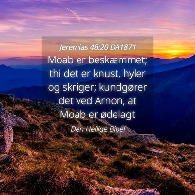 Picture 04 - Jeremias 48:20 DA1871 - Moab er beskæmmet; thi det er knust, hyler og - Bible Verse Picture
