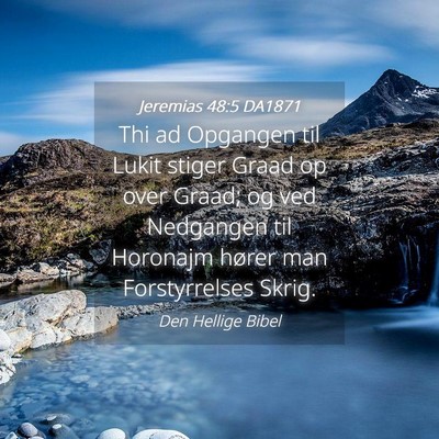 Picture 04 - Jeremias 48:5 DA1871 - Thi ad Opgangen til Lukit stiger Graad op over - Bible Verse Picture