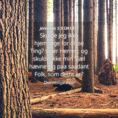 Picture 04 - Jeremias 5:9 DA1871 - Skulde jeg ikke hjemsøge for disse Ting? siger - Bible Verse Picture