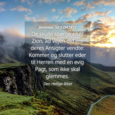 Picture 04 - Jeremias 50:5 DA1871 - De skulle spørge efter Zion, ad Vejen did ere - Bible Verse Picture