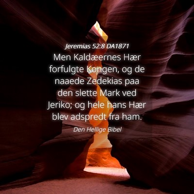 Picture 04 - Jeremias 52:8 DA1871 - Men Kaldæernes Hær forfulgte Kongen, og de - Bible Verse Picture