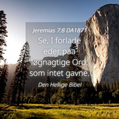 Picture 04 - Jeremias 7:8 DA1871 - Se, I forlade eder paa løgnagtige Ord, som intet - Bible Verse Picture