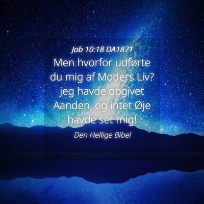 Picture 04 - Job 10:18 DA1871 - Men hvorfor udførte du mig af Moders Liv? jeg - Bible Verse Picture