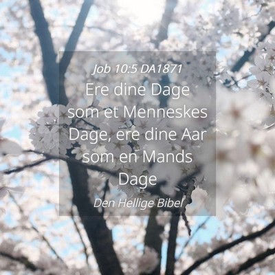 Picture 04 - Job 10:5 DA1871 - Ere dine Dage som et Menneskes Dage, ere dine Aar - Bible Verse Picture