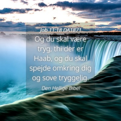 Picture 04 - Job 11:18 DA1871 - Og du skal være tryg, thi der er Haab, og du - Bible Verse Picture