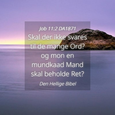 Picture 04 - Job 11:2 DA1871 - Skal der ikke svares til de mange Ord? og mon en - Bible Verse Picture