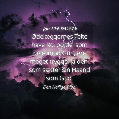 Picture 04 - Job 12:6 DA1871 - Ødelæggernes Telte have Ro, og de, som rase - Bible Verse Picture