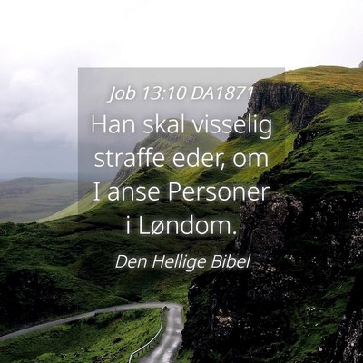 Picture 04 - Job 13:10 DA1871 - Han skal visselig straffe eder, om I anse - Bible Verse Picture