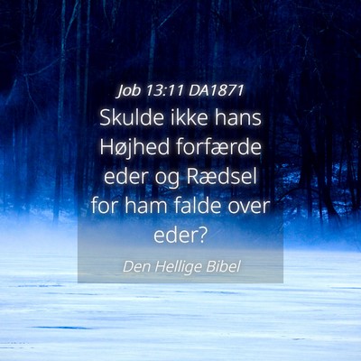 Picture 04 - Job 13:11 DA1871 - Skulde ikke hans Højhed forfærde eder og - Bible Verse Picture