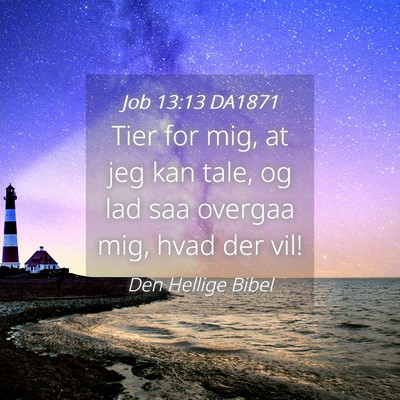 Picture 04 - Job 13:13 DA1871 - Tier for mig, at jeg kan tale, og lad saa overgaa - Bible Verse Picture
